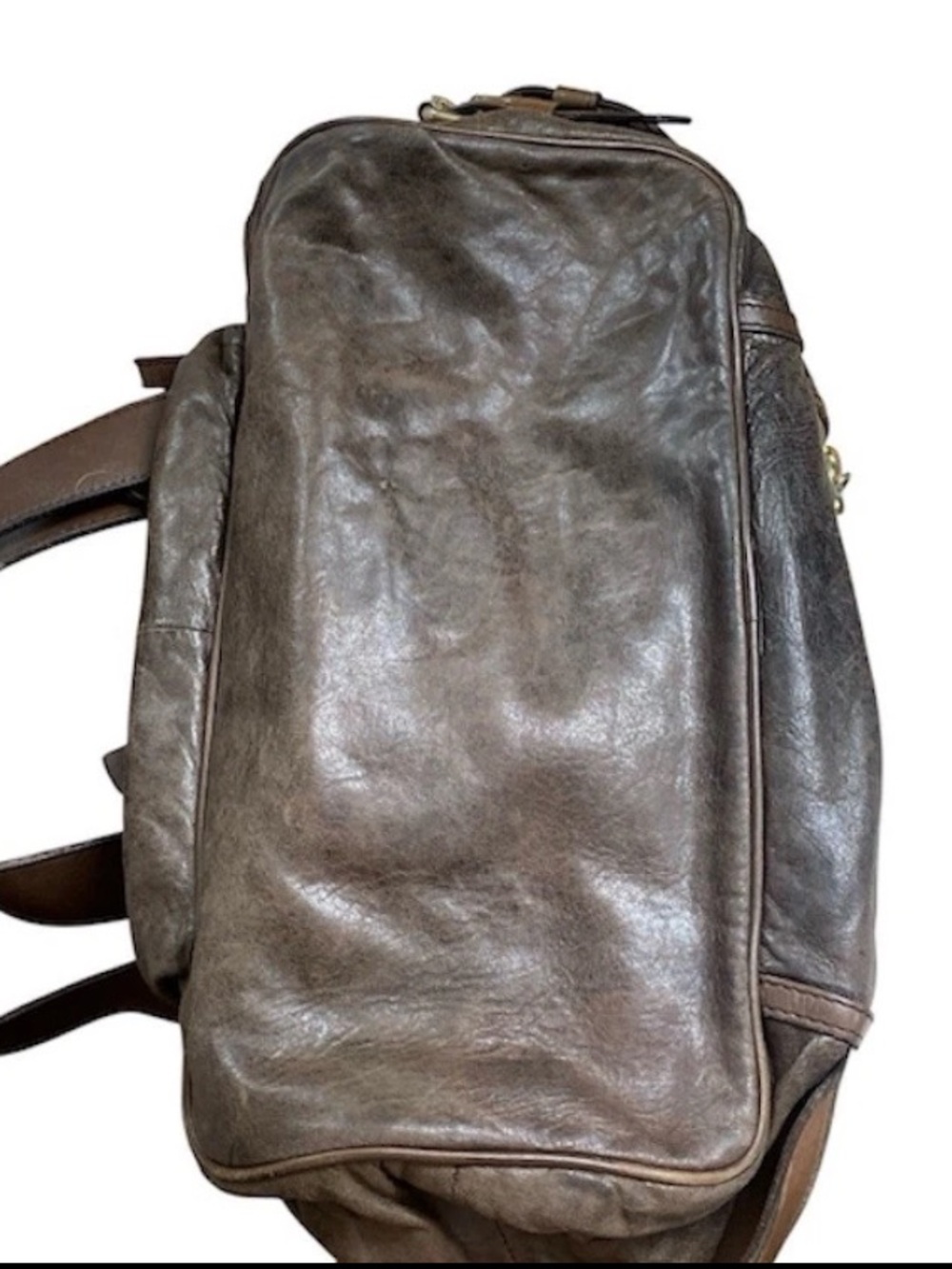 L.A.M.B. BY GWEN STEFANI BROWN LEATHER SATCHEL LUXURY DESIGNER HANDBAG VTG - Picture 10 of 15